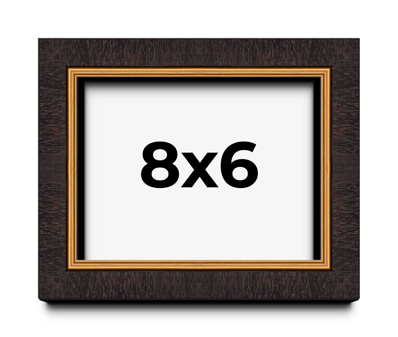 6x8 Modern Shadow Box 1" Depth Picture Frame with UV-Resistant Acrylic & Acid Free Backing, Available in 4 Finishes - Black, Brown, Gold, White